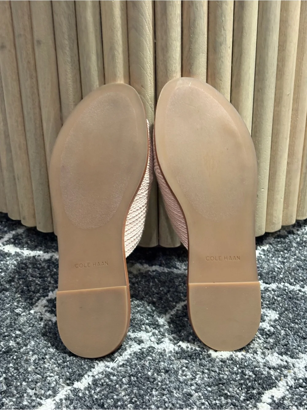 Cole Haan Womens Slide Sandals - Size 9B - Blush Pink Woven - Like New